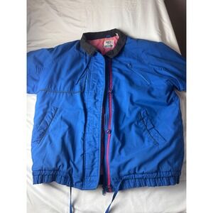 AKA Bay Outdoor‎ Jacket Blue Pink Lined Zip Front Drawstring Waist